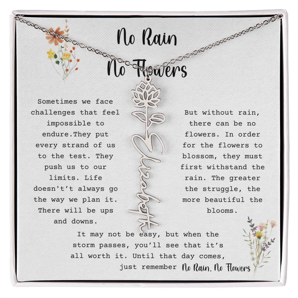No Rain, No Flowers - Flower Name Necklace2