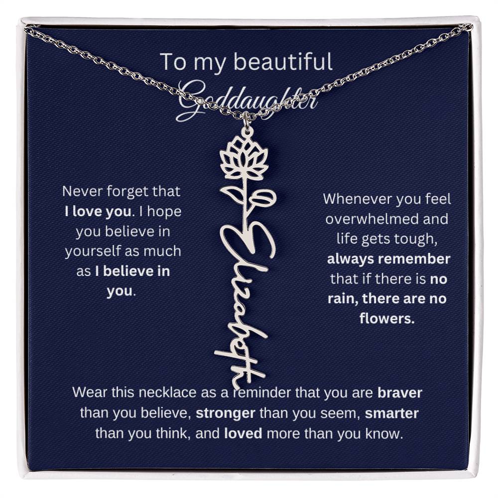 To My Beautiful Goddaughter Flower Necklace 1