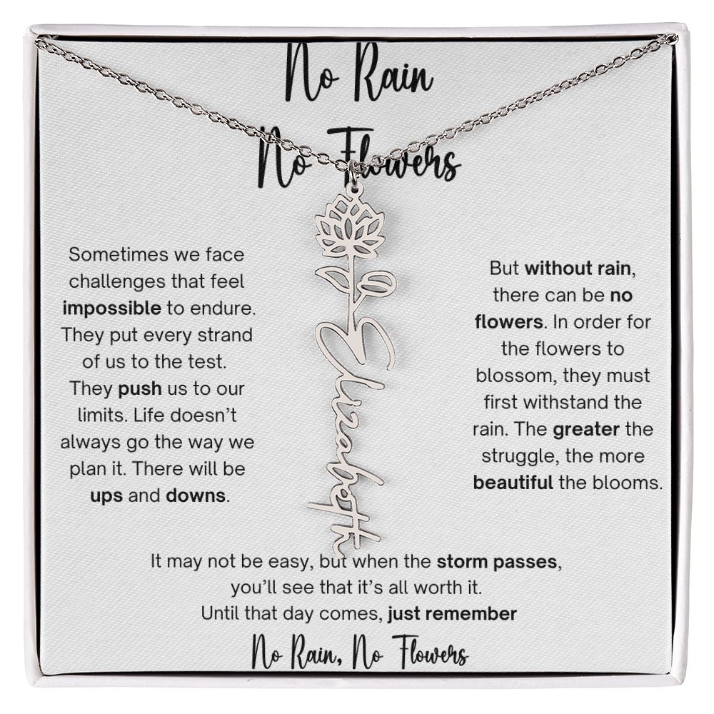 No Rain No Flowers 1 - Flower Name Necklace