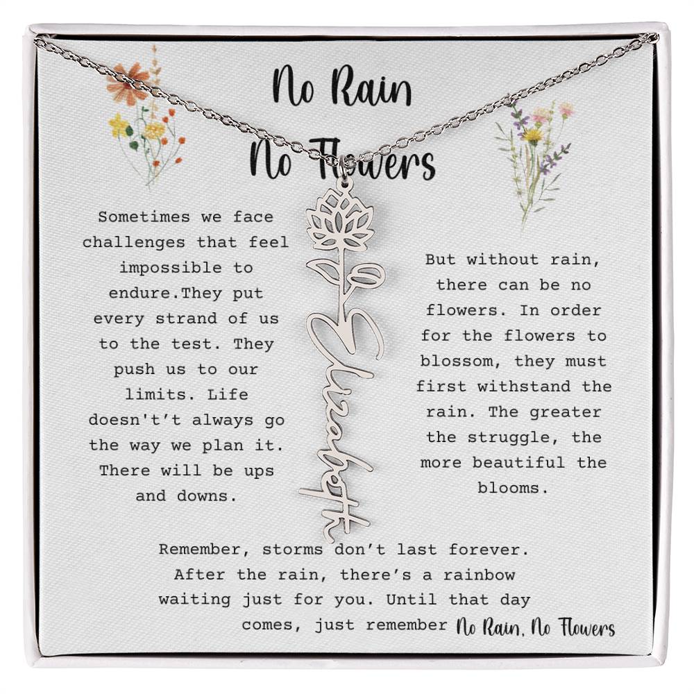 No Rain, No Flowers - Flower Name Necklace 3