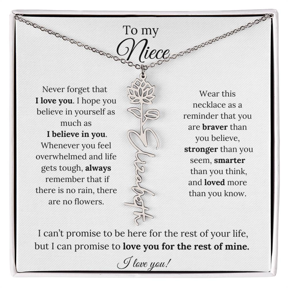 To My  Niece Birthmonth Flower Necklace 3