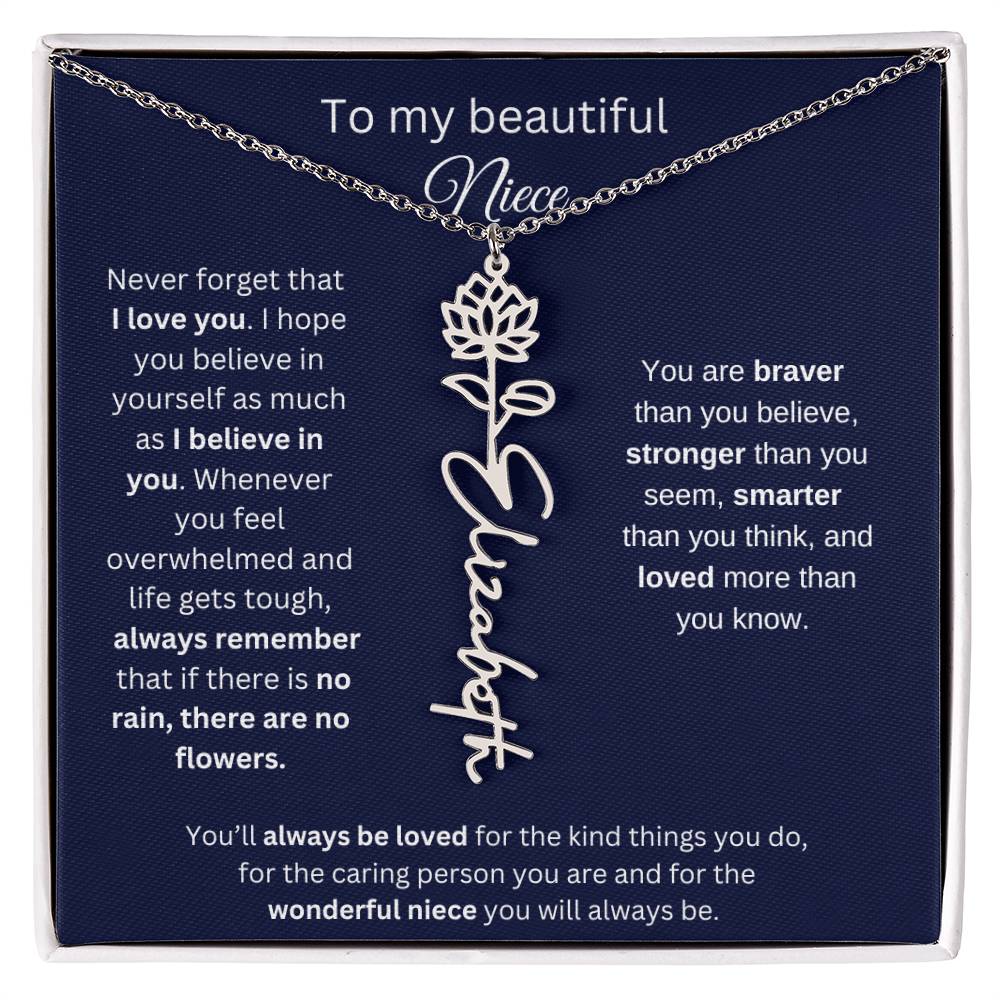 To My Beautiful Niece Flower Necklace 1