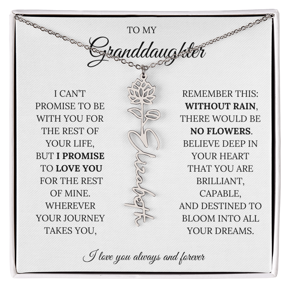 To My Granddaughter - You Are Destined To Bloom Into All Your Dreams - Flower Name Necklace
