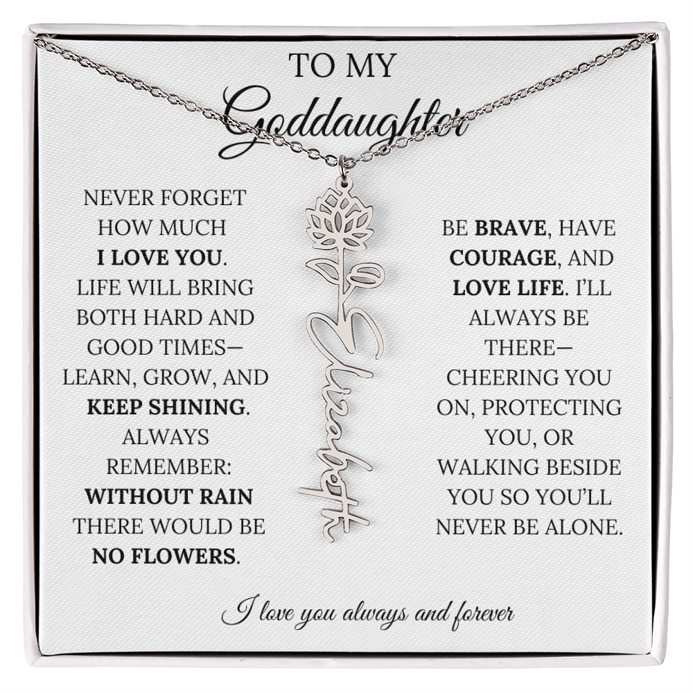 To My Goddaughter - Keepy Shining - Flower Name Necklace
