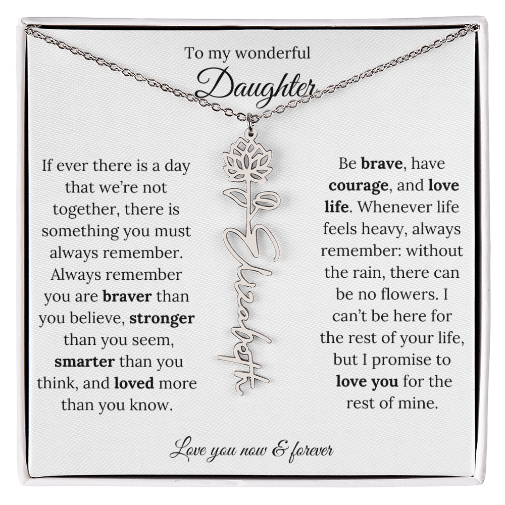 Custom Floral Jewelry Gift For Daughter