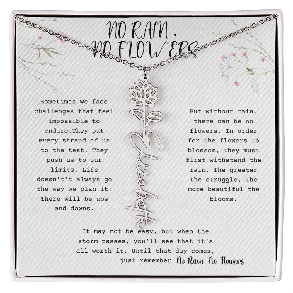 No Rain, No Flowers - Flower Name Necklace 1