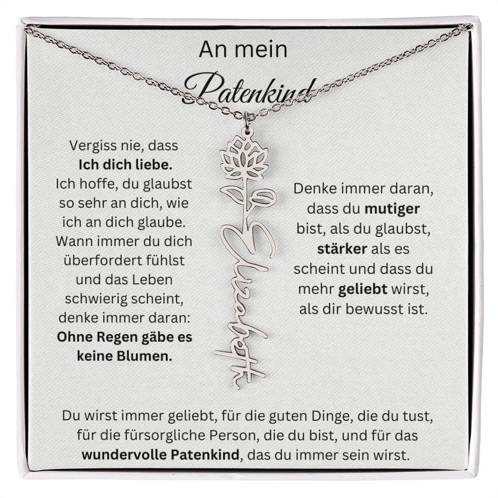An Mein Patenkind Geburtsblumen Kette