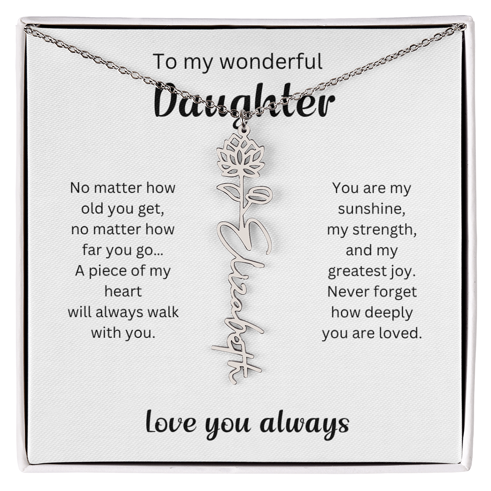 Emotional Gift for Daughter - Birth Flower Name Necklace 4
