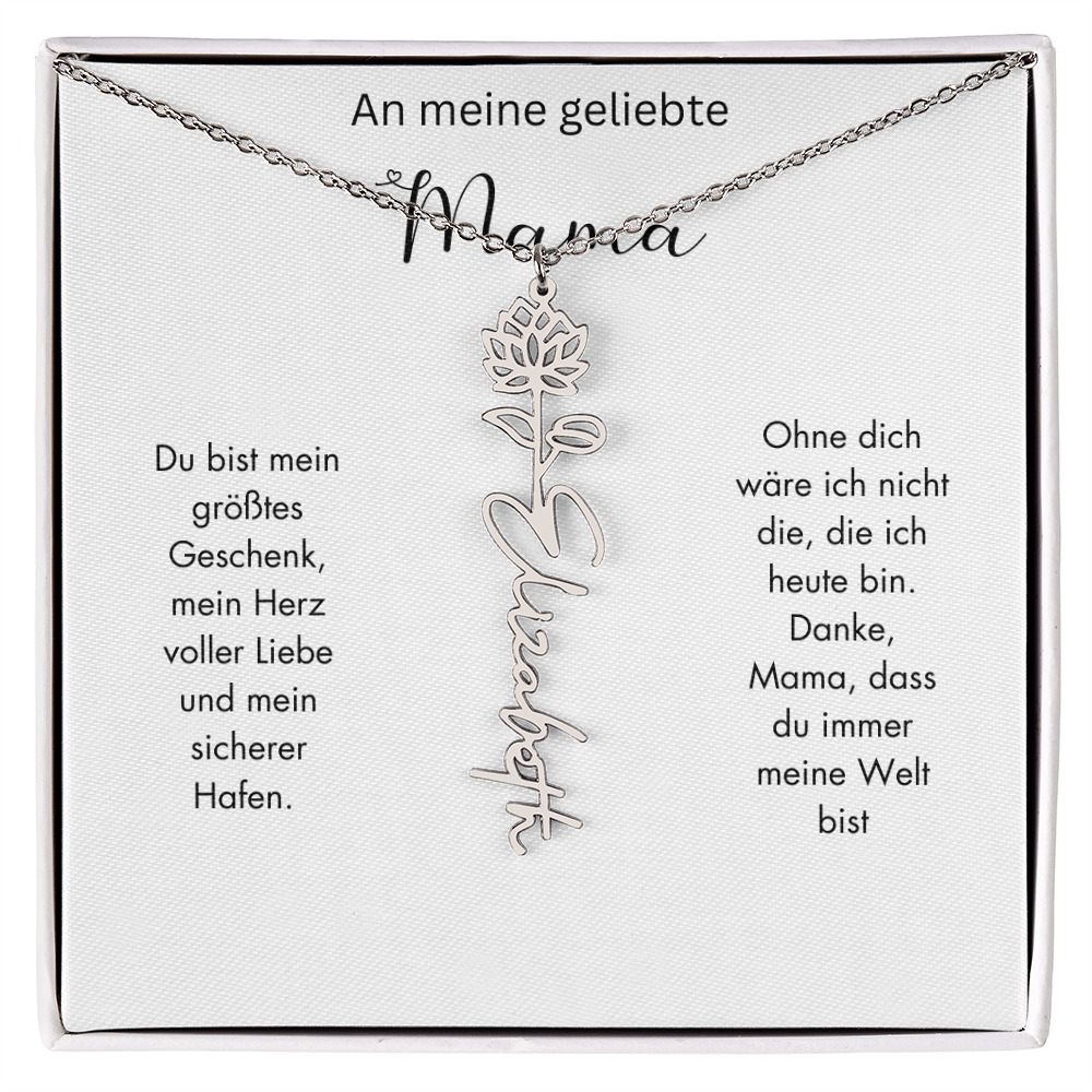 Personalisierte Geburtsblumen Kette für Mama