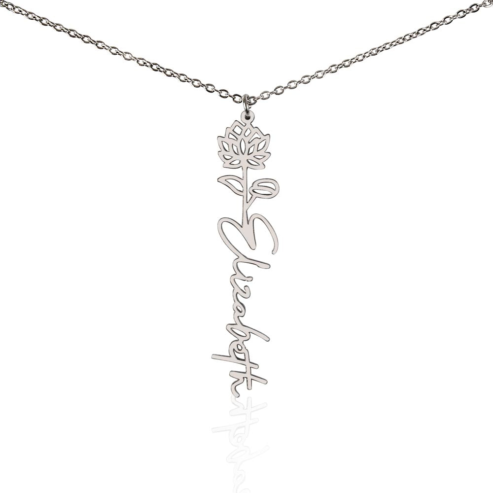 To My Wonderful Granddaughter - Happy 14th Birthday - Flower Name Necklace