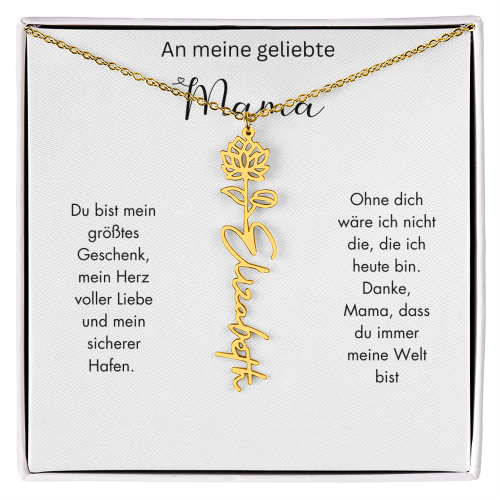 Personalisierte Geburtsblumen Kette für Mama