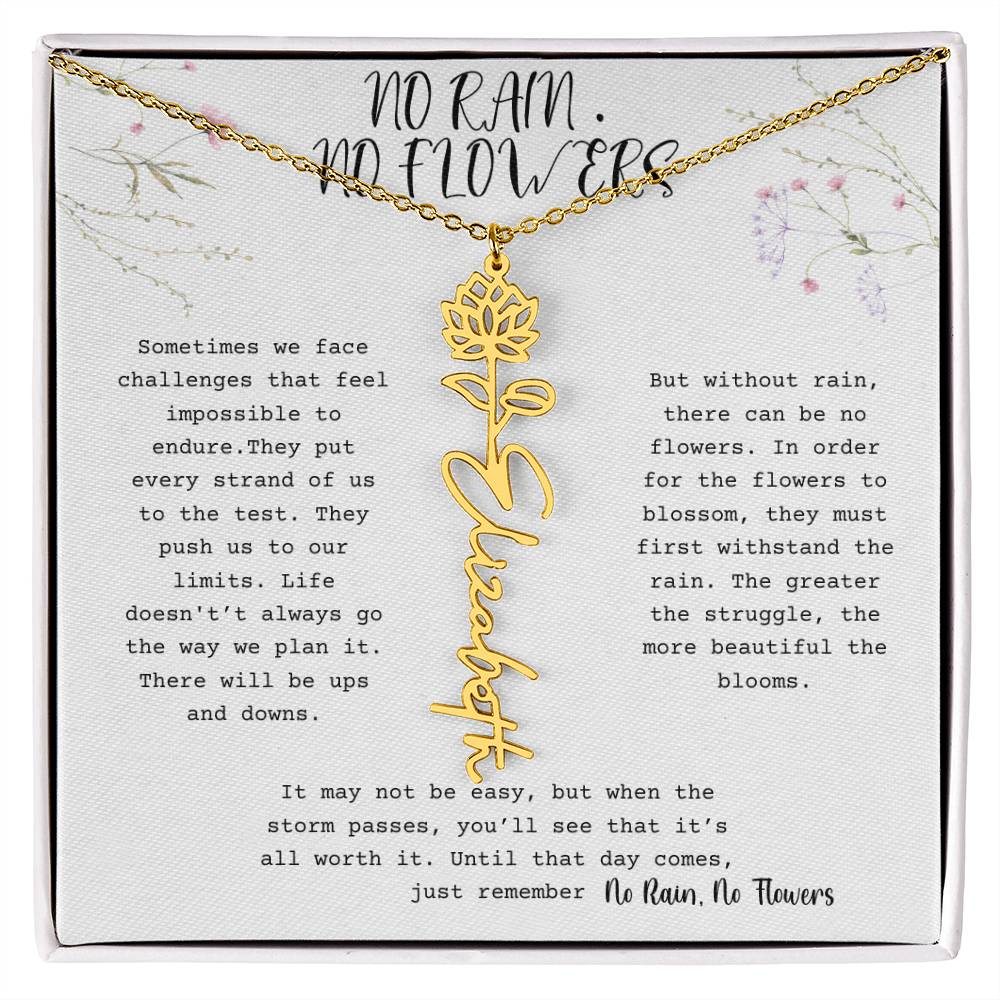 No Rain, No Flowers - Flower Name Necklace 1