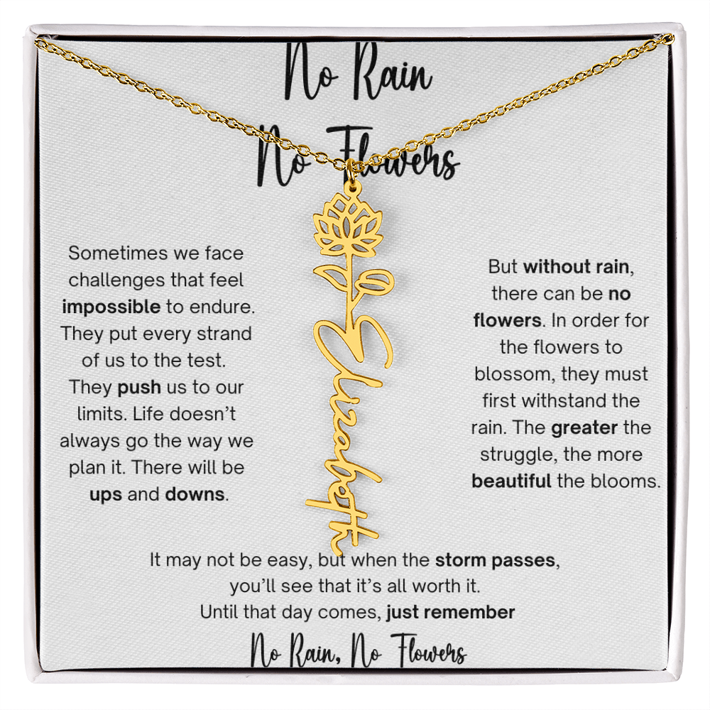 No Rain No Flowers 1 - Flower Name Necklace