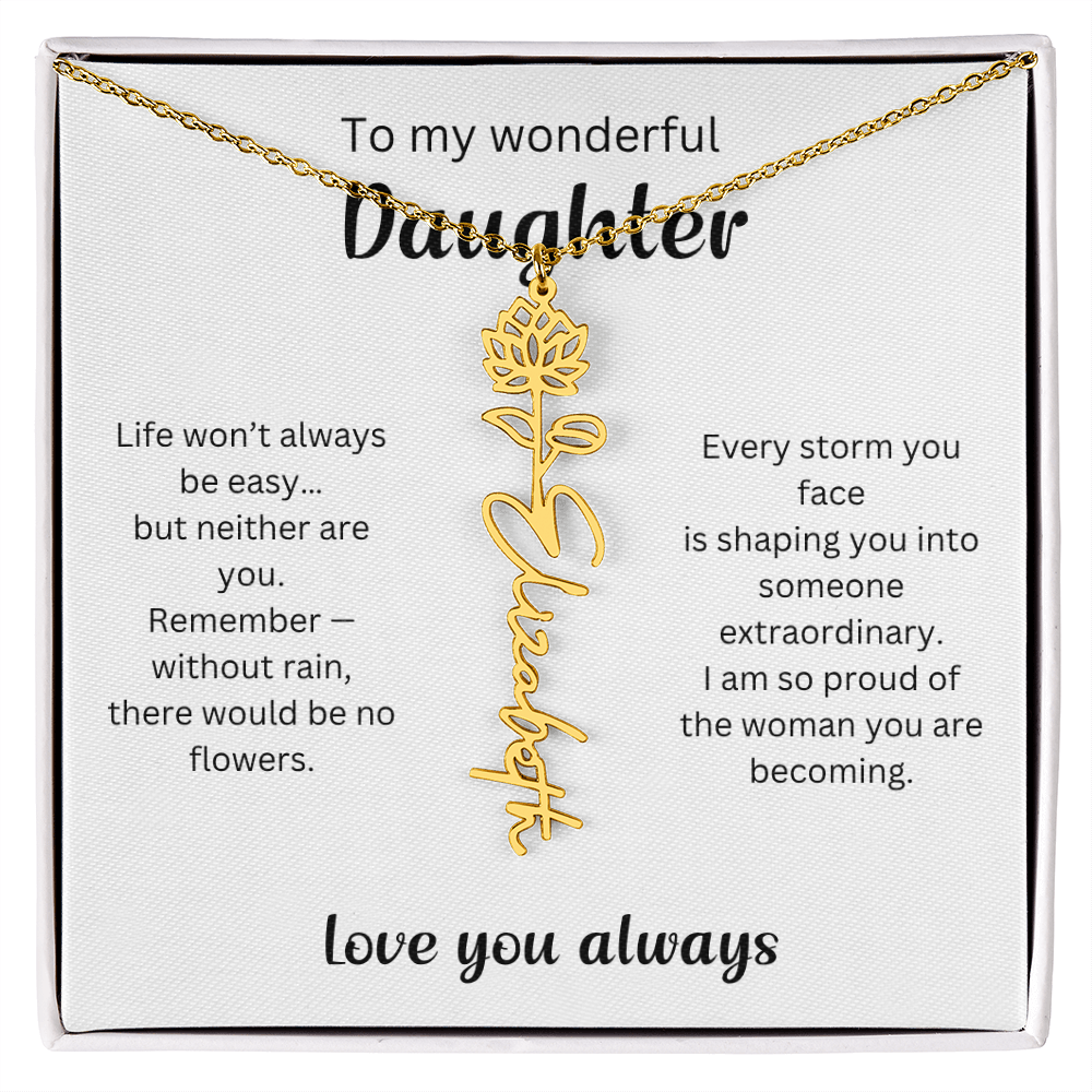 Emotional Gift for Daughter - Birth Flower Name Necklace 2