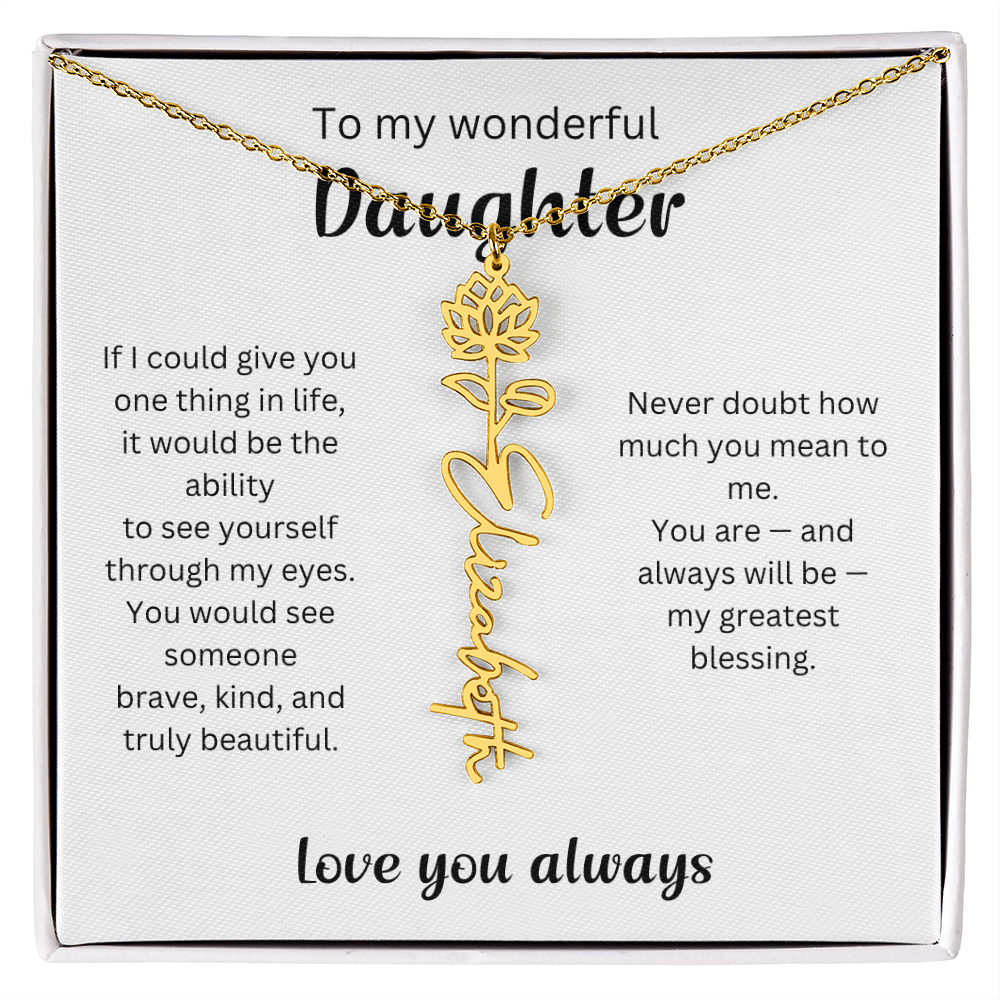 Emotional Gift for Daughter - Birth Flower Name Necklace 3