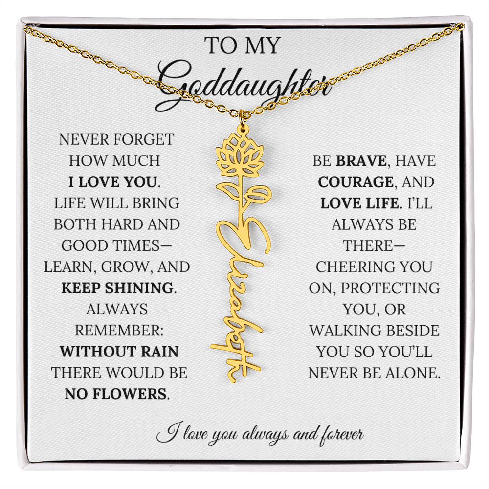 To My Goddaughter - Keepy Shining - Flower Name Necklace