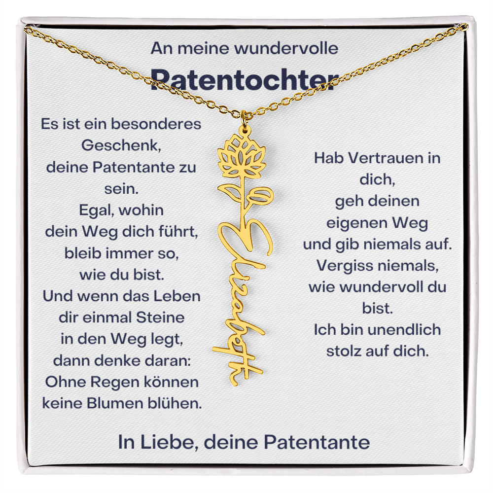 Personalisierte Geburtsblumen Kette Für Patentochter Geschenk von Patentante