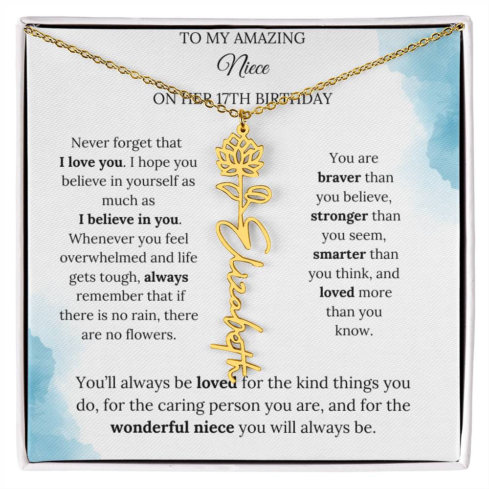 Birth Month Flower Name Necklace for My Niece's 17th Birthday