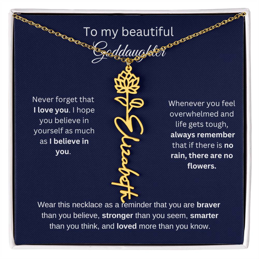 To My Beautiful Goddaughter Flower Necklace 1