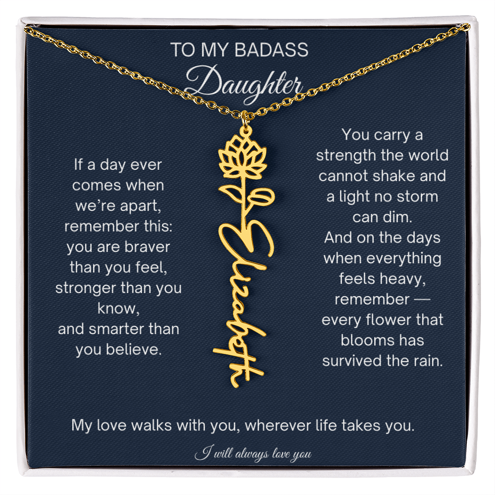 To My Badass Daughter Encouragement Necklace for Daughter
