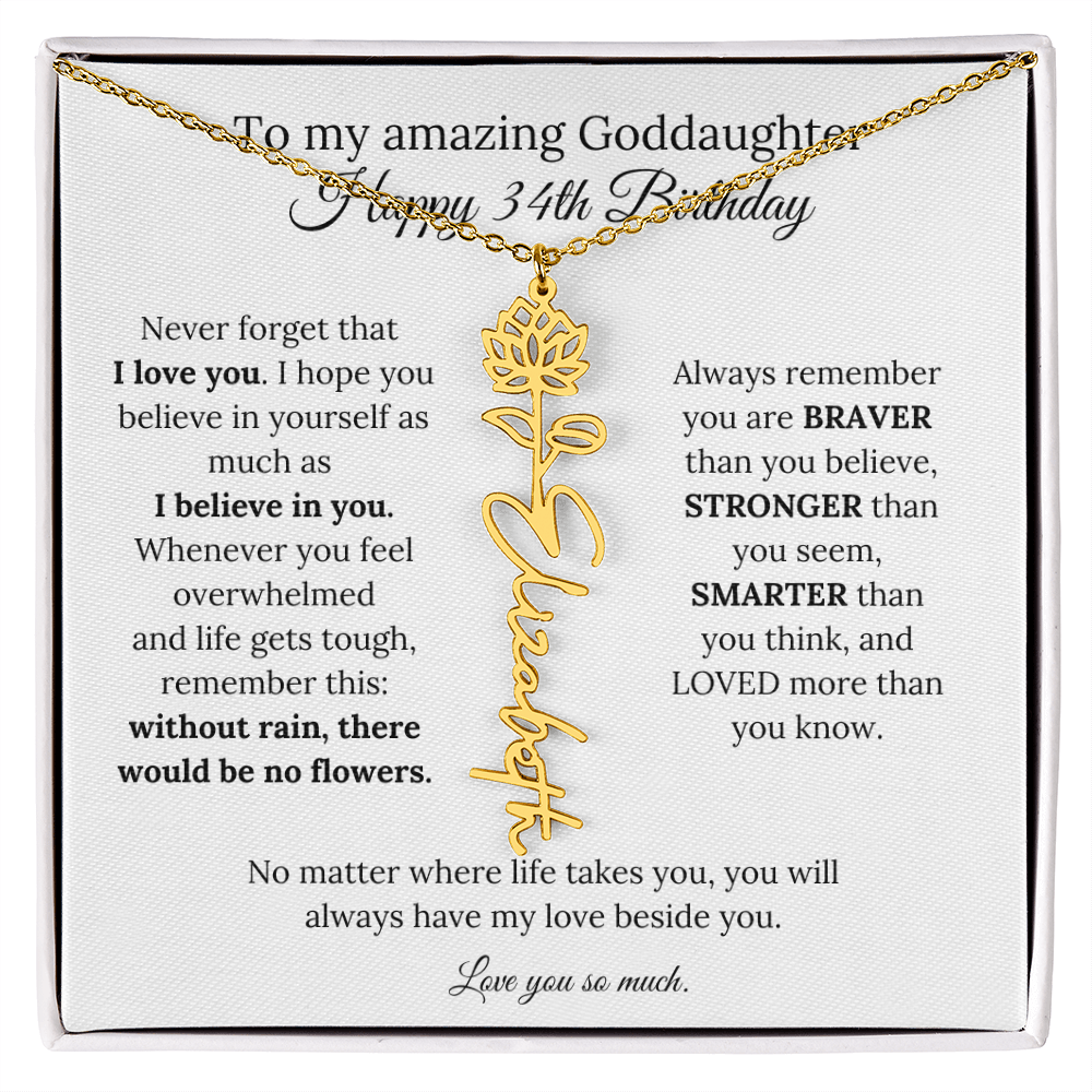 Happy 34th Birthday Gift for Goddaughter