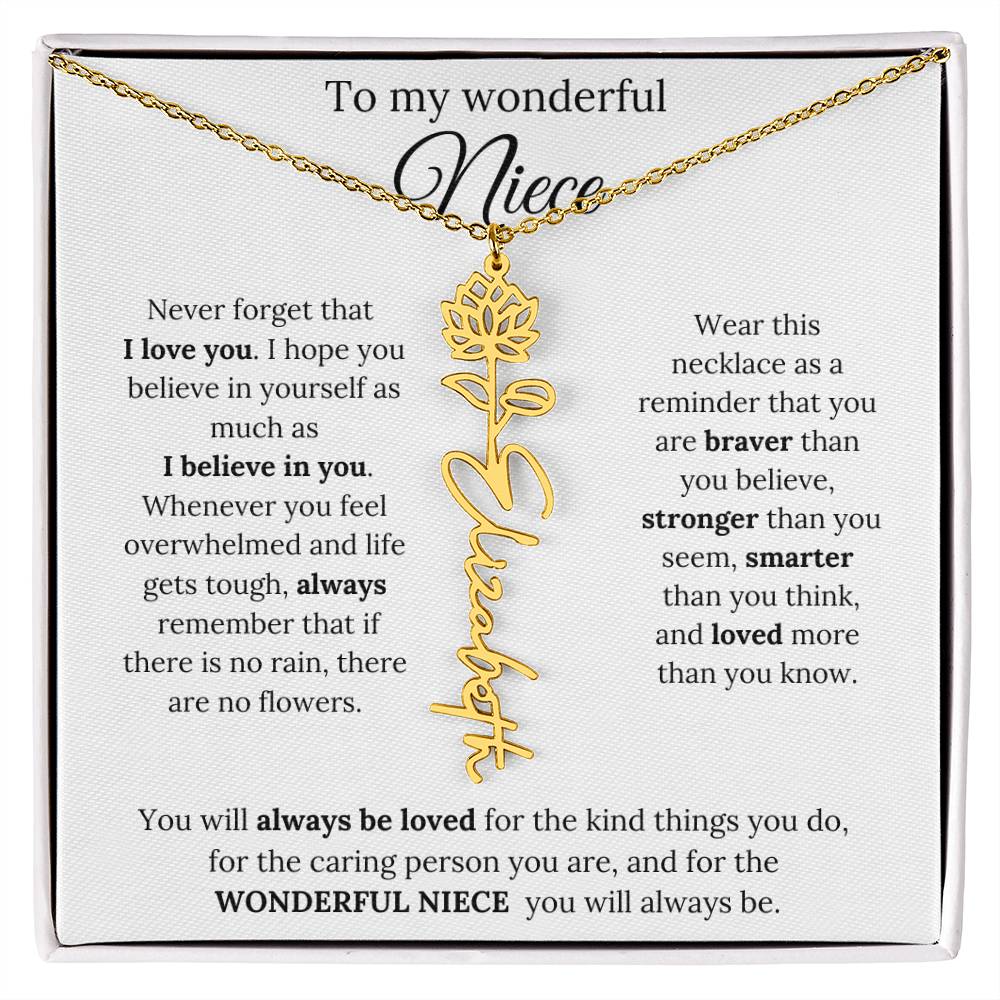 To My  Niece Birthmonth Flower Necklace 1
