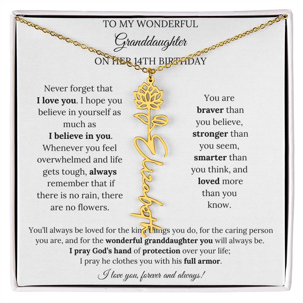 To My Wonderful Granddaughter On Her 14th Birthday - I Love You Forever & Always