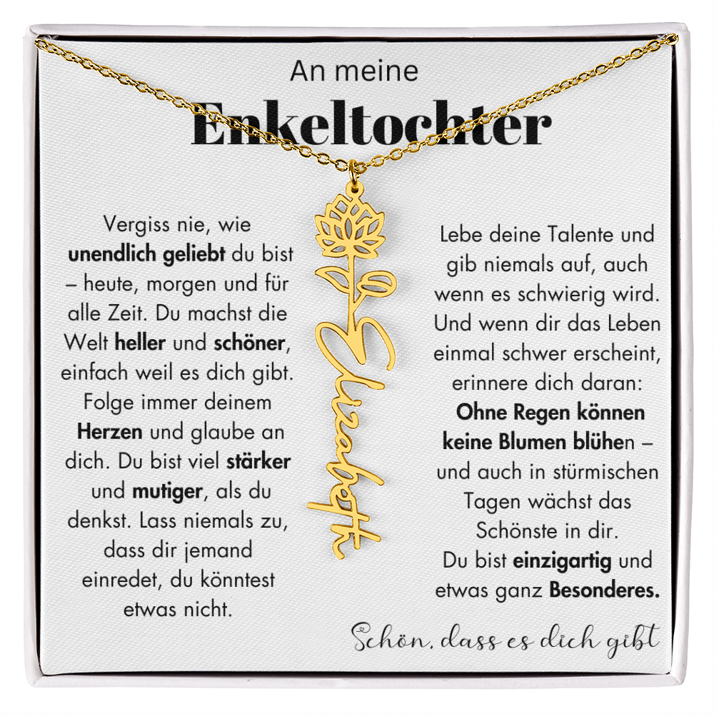 Geschenk Enkeltochter Schmuckkarte mit Spruch unendlich geliebt Mutmacher Erinnerung Weihnachten Geburtstag