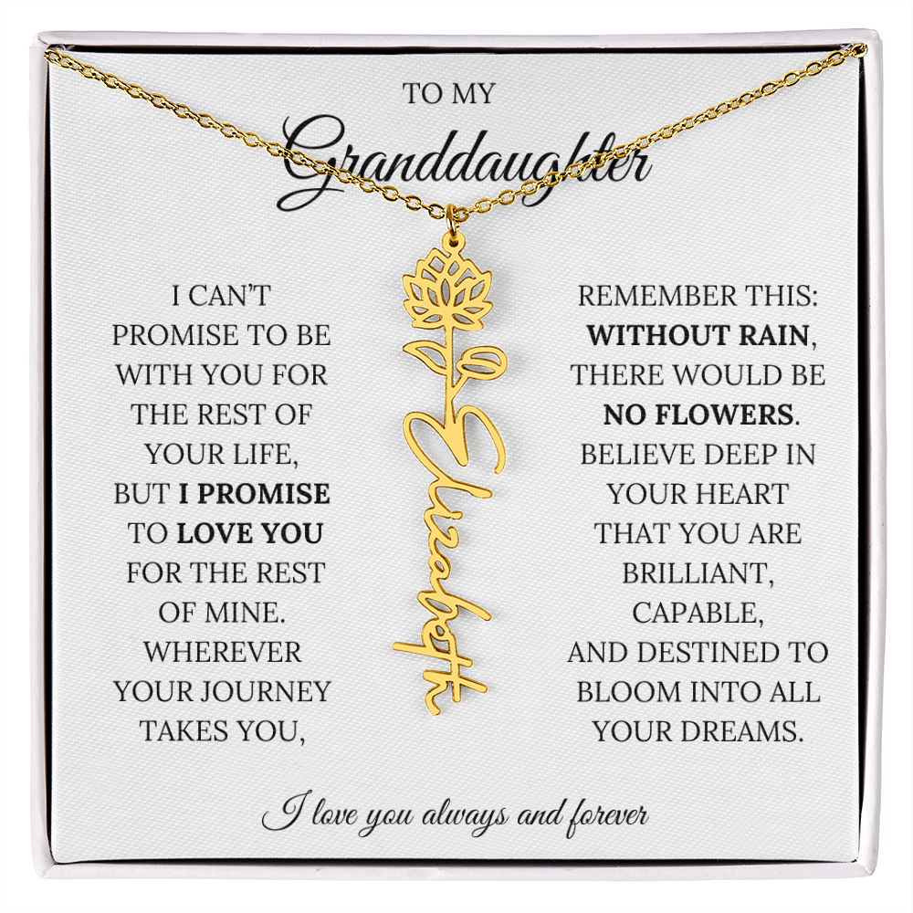 To My Granddaughter - You Are Destined To Bloom Into All Your Dreams - Flower Name Necklace