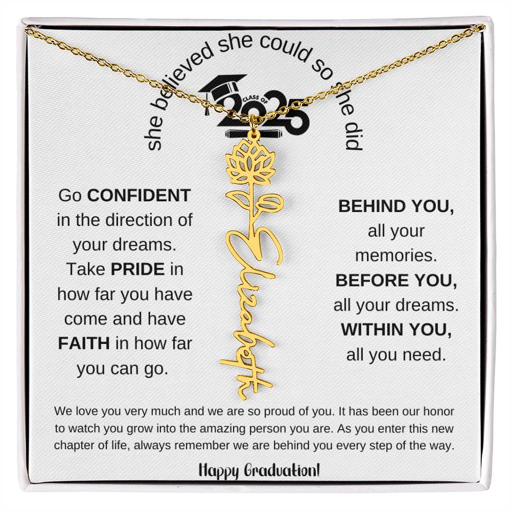 Happy Graduation - Flower Name Necklace