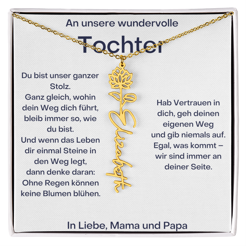 Personalisierte Namenskette Tochter Geschenk - Von Mama und Papa