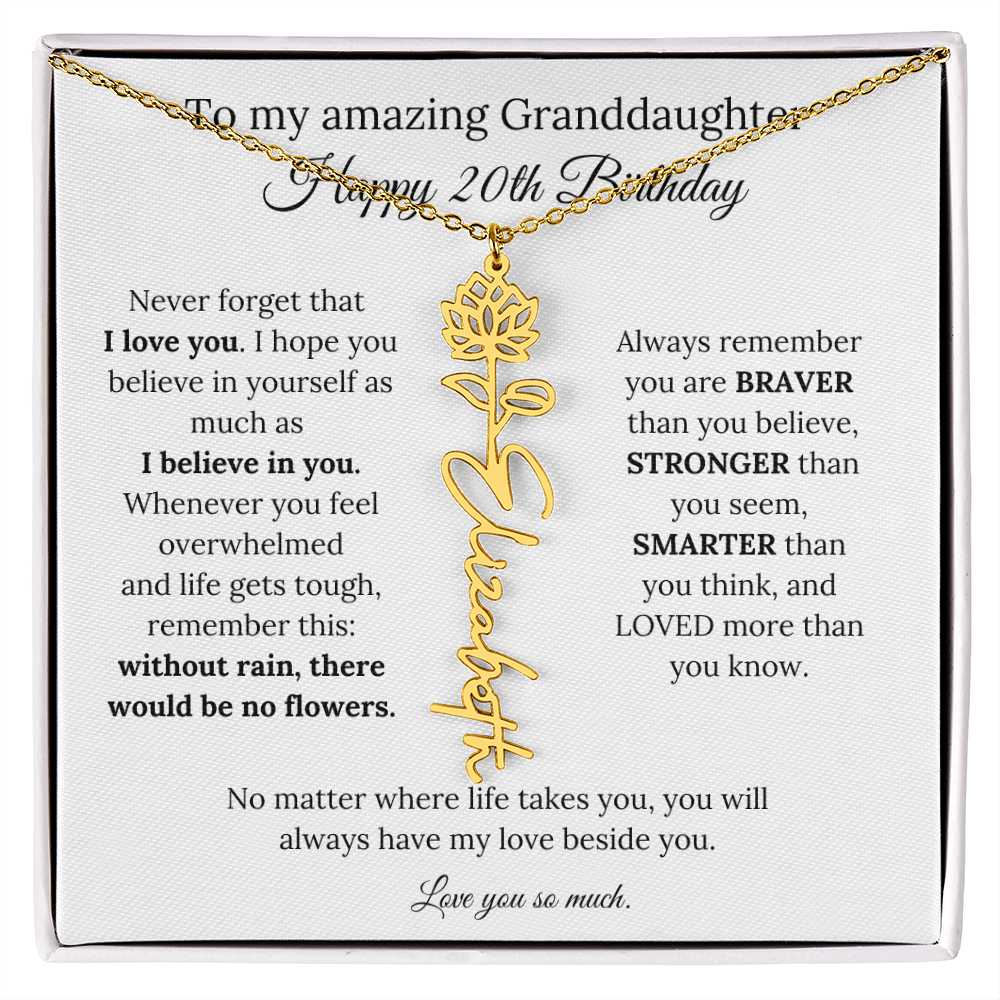 Happy 20th Birthday Gift for Granddaughter