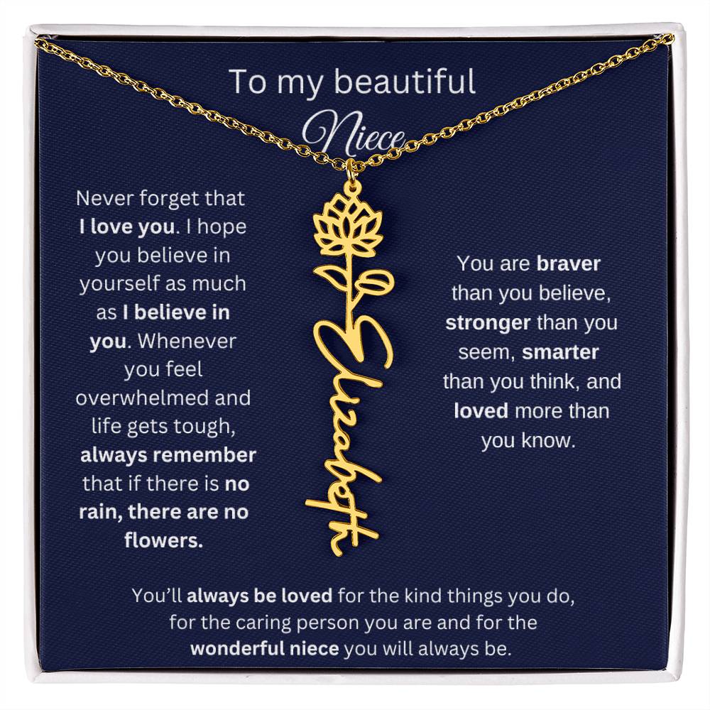 To My Beautiful Niece Flower Necklace 1