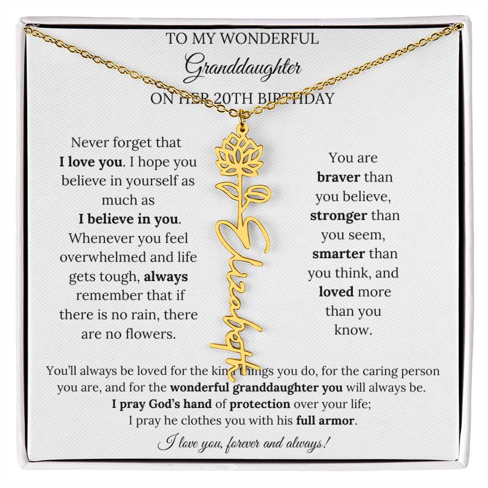 To My Wonderful Granddaughter On Her 20th Birthday - I Love You Forever & Always