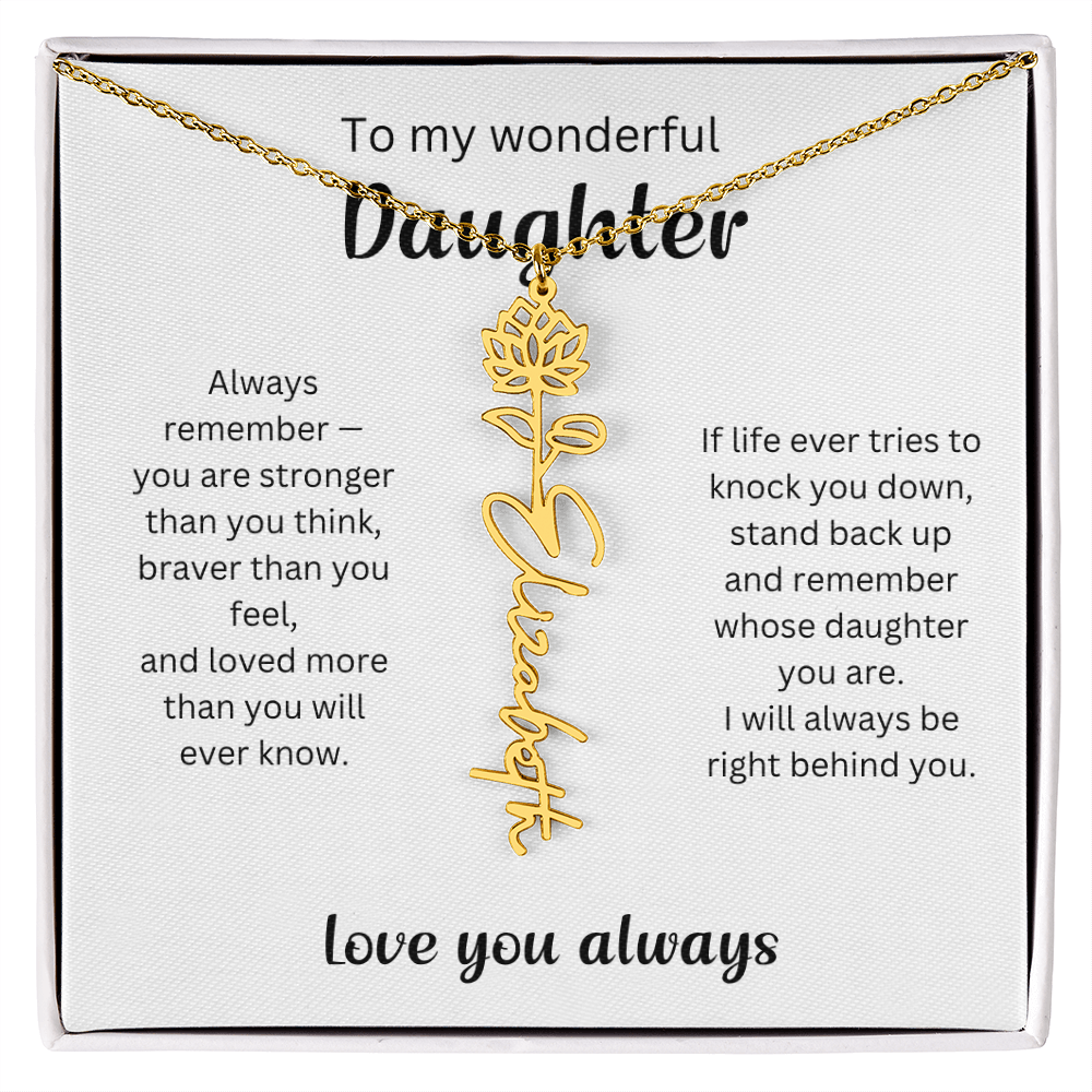 Emotional Gift for Daughter - Birth Flower Name Necklace 5