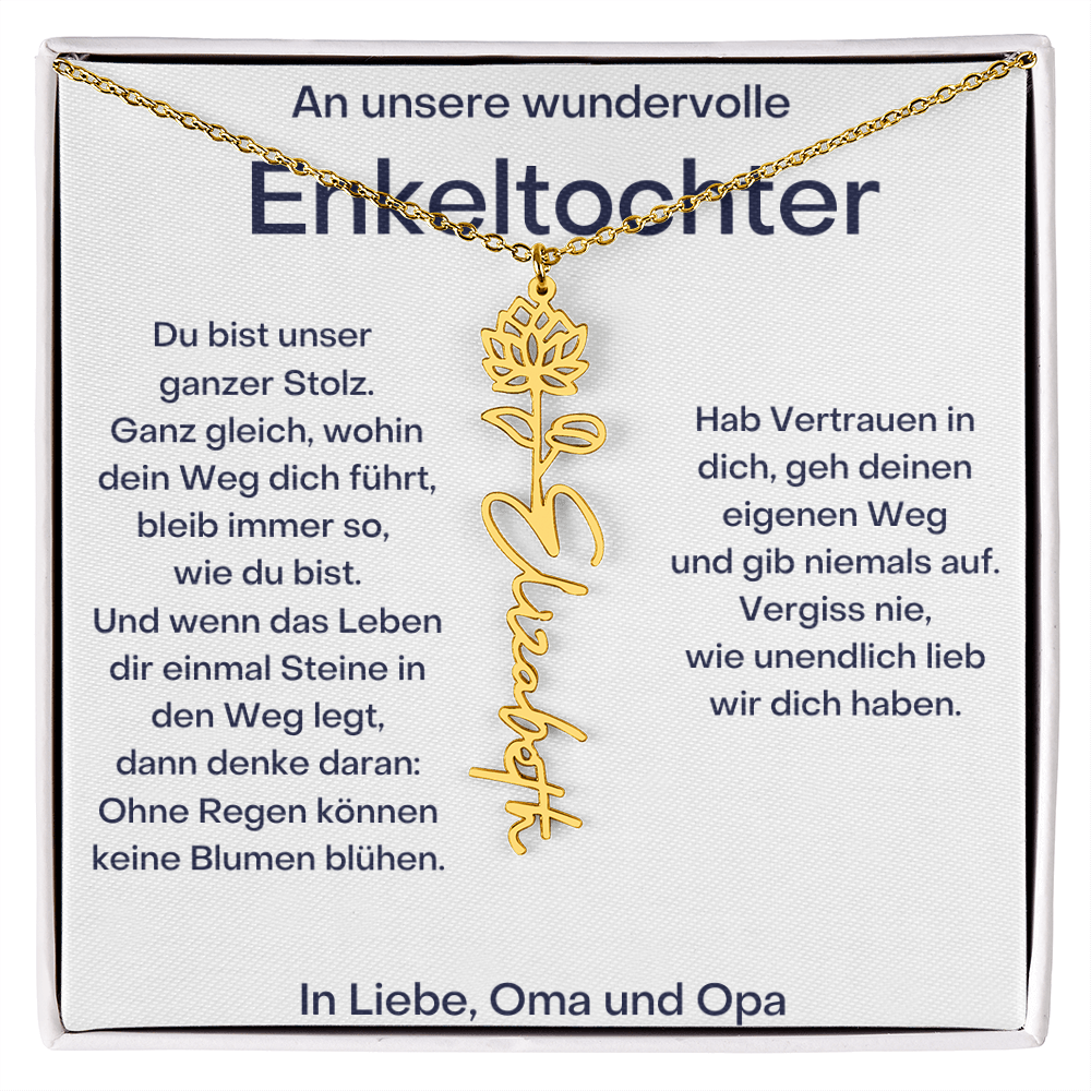 Geburtsblumenkette Mit Namen – Von Oma Und Opa