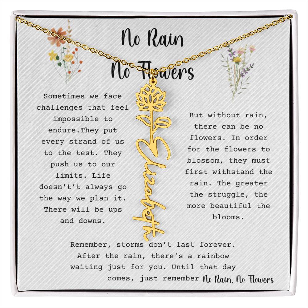 No Rain, No Flowers - Flower Name Necklace 3
