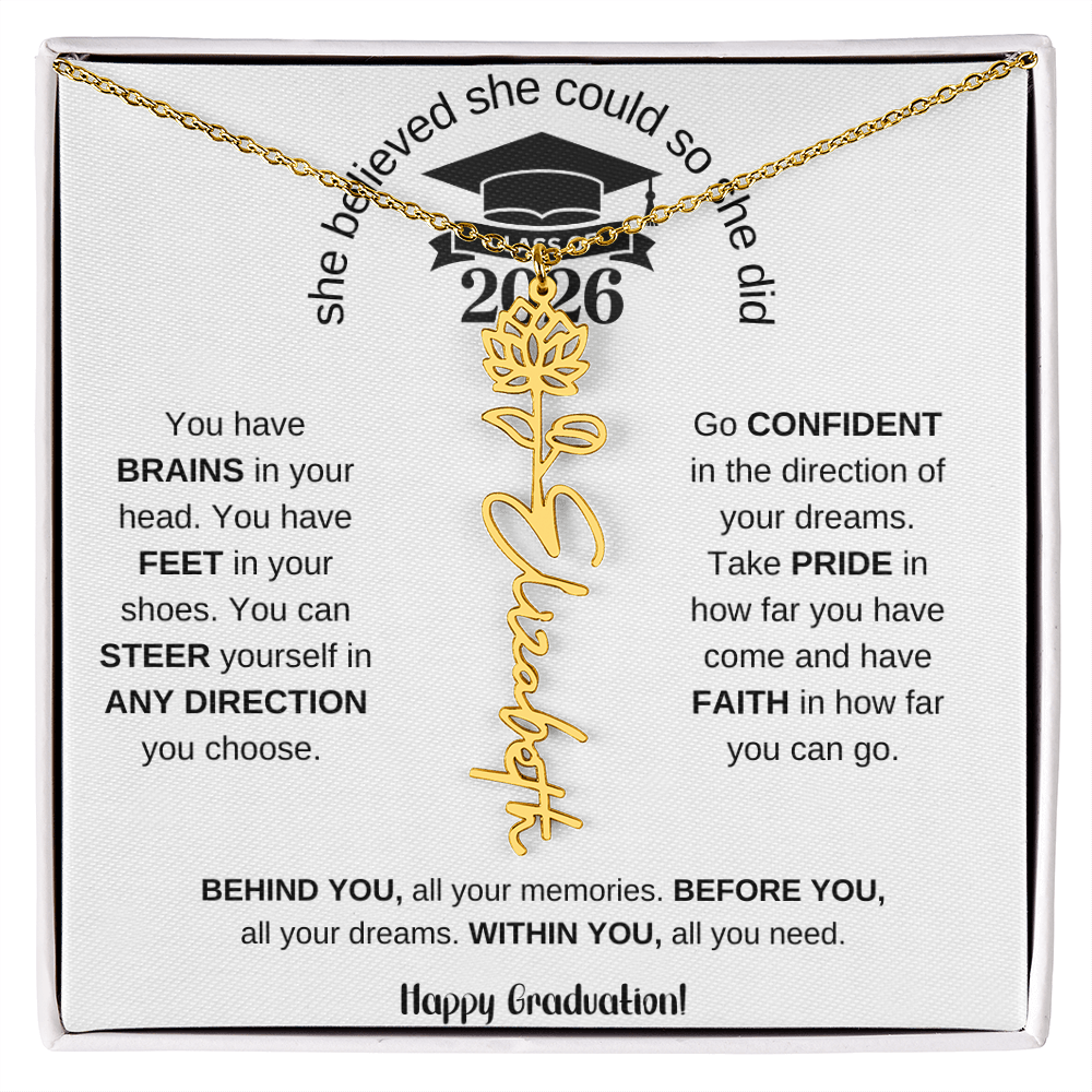 Graduation Gift Birth Month Flower Necklace