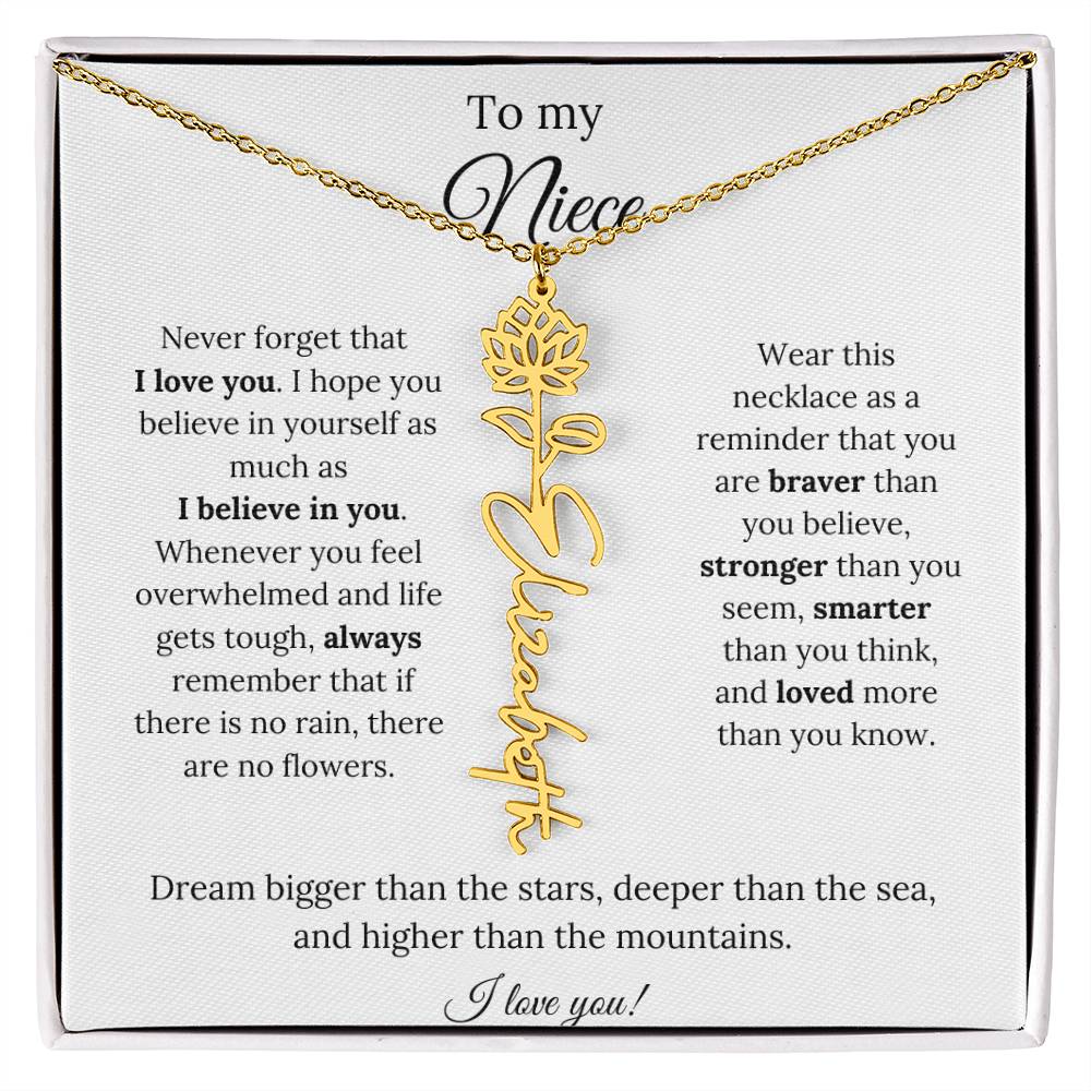 To My  Niece Birthmonth Flower Necklace 4