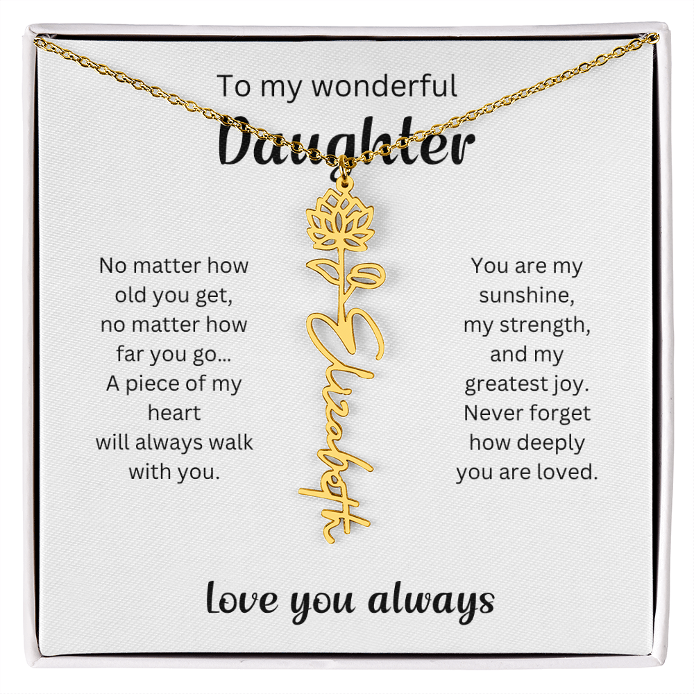 Emotional Gift for Daughter - Birth Flower Name Necklace 4