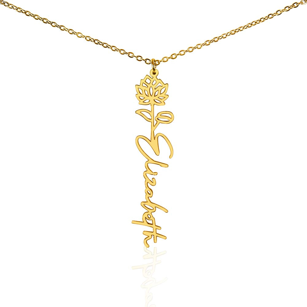 To My Wonderful Granddaughter - Happy 40th Birthday - Flower Name Necklace