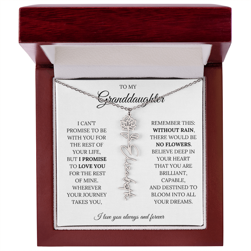 To My Granddaughter - You Are Destined To Bloom Into All Your Dreams - Flower Name Necklace