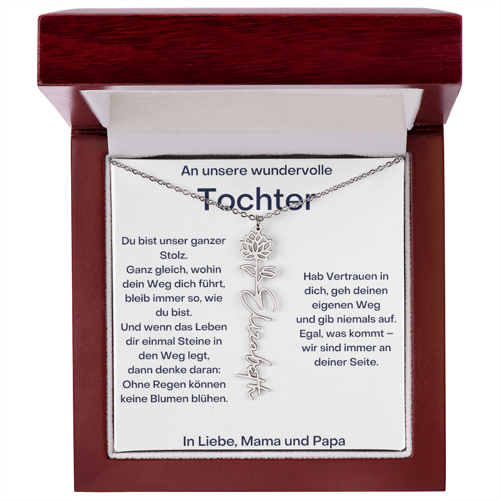 Personalisierte Namenskette Tochter Geschenk - Von Mama und Papa