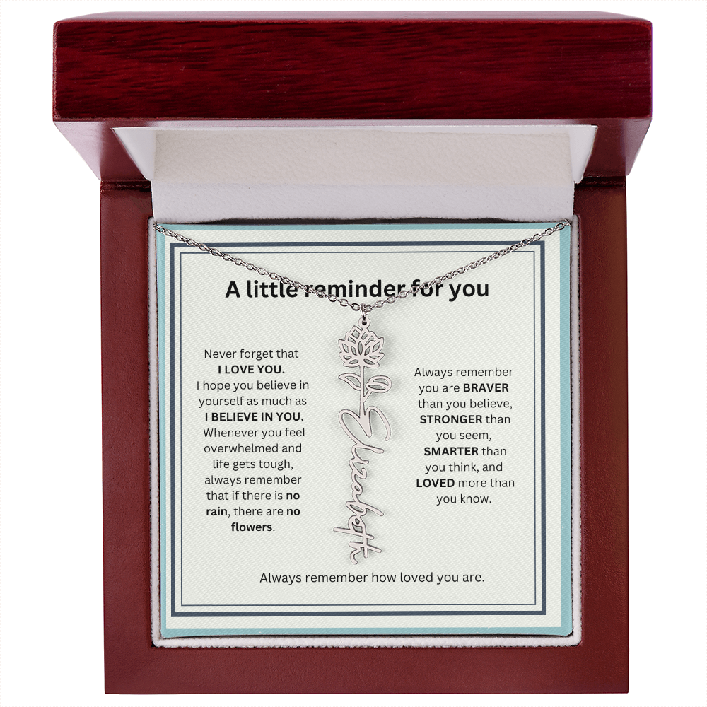 A Little Reminder Of You | Birth Flower Name Necklace