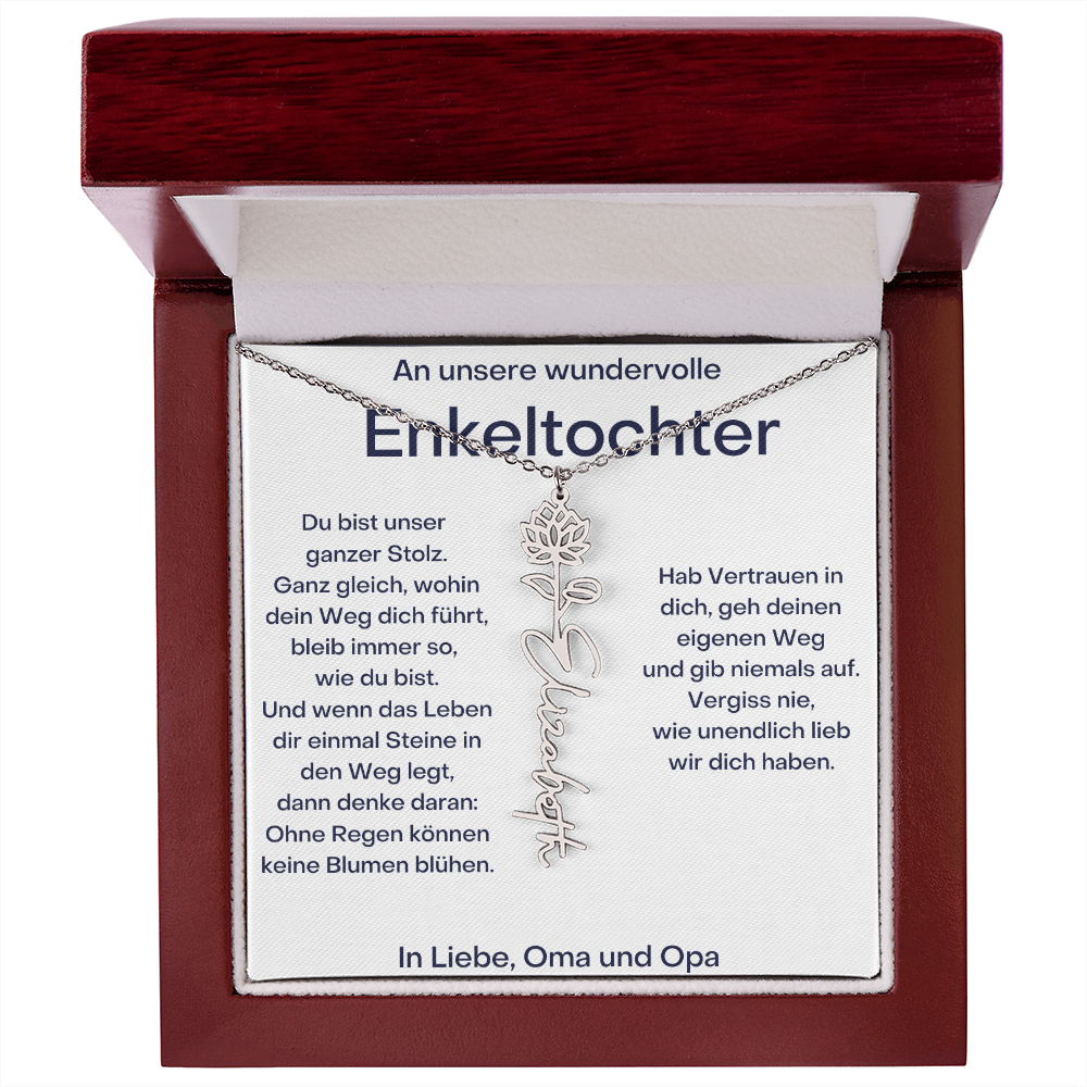 Geburtsblumenkette Mit Namen – Von Oma Und Opa