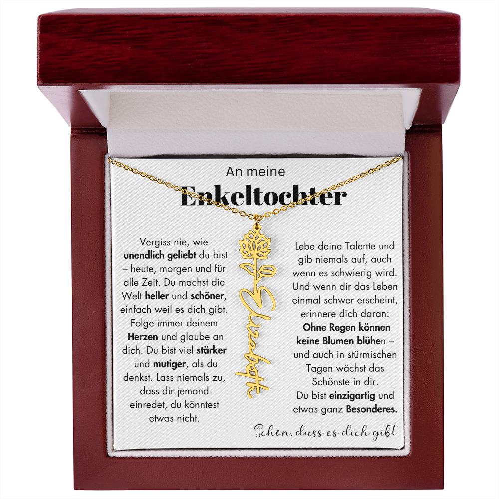 Geschenk Enkeltochter Schmuckkarte mit Spruch unendlich geliebt Mutmacher Erinnerung Weihnachten Geburtstag