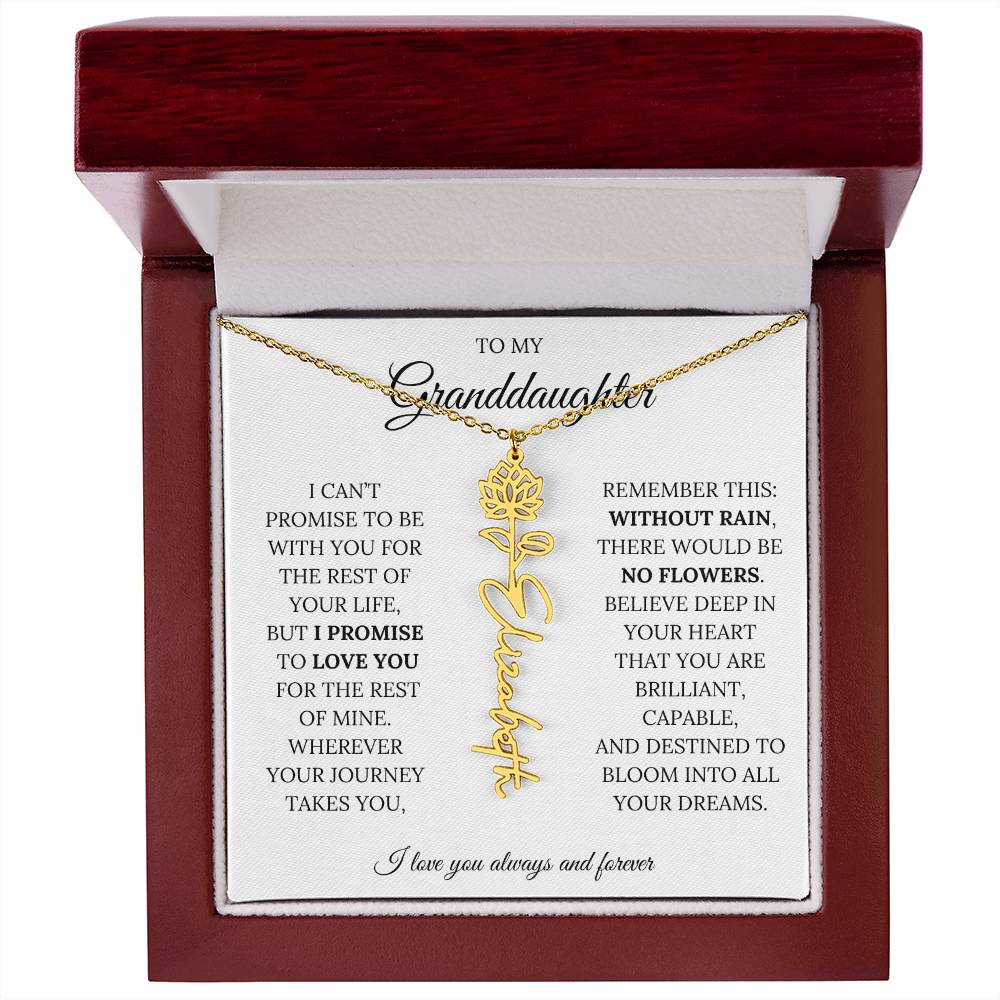 To My Granddaughter - You Are Destined To Bloom Into All Your Dreams - Flower Name Necklace