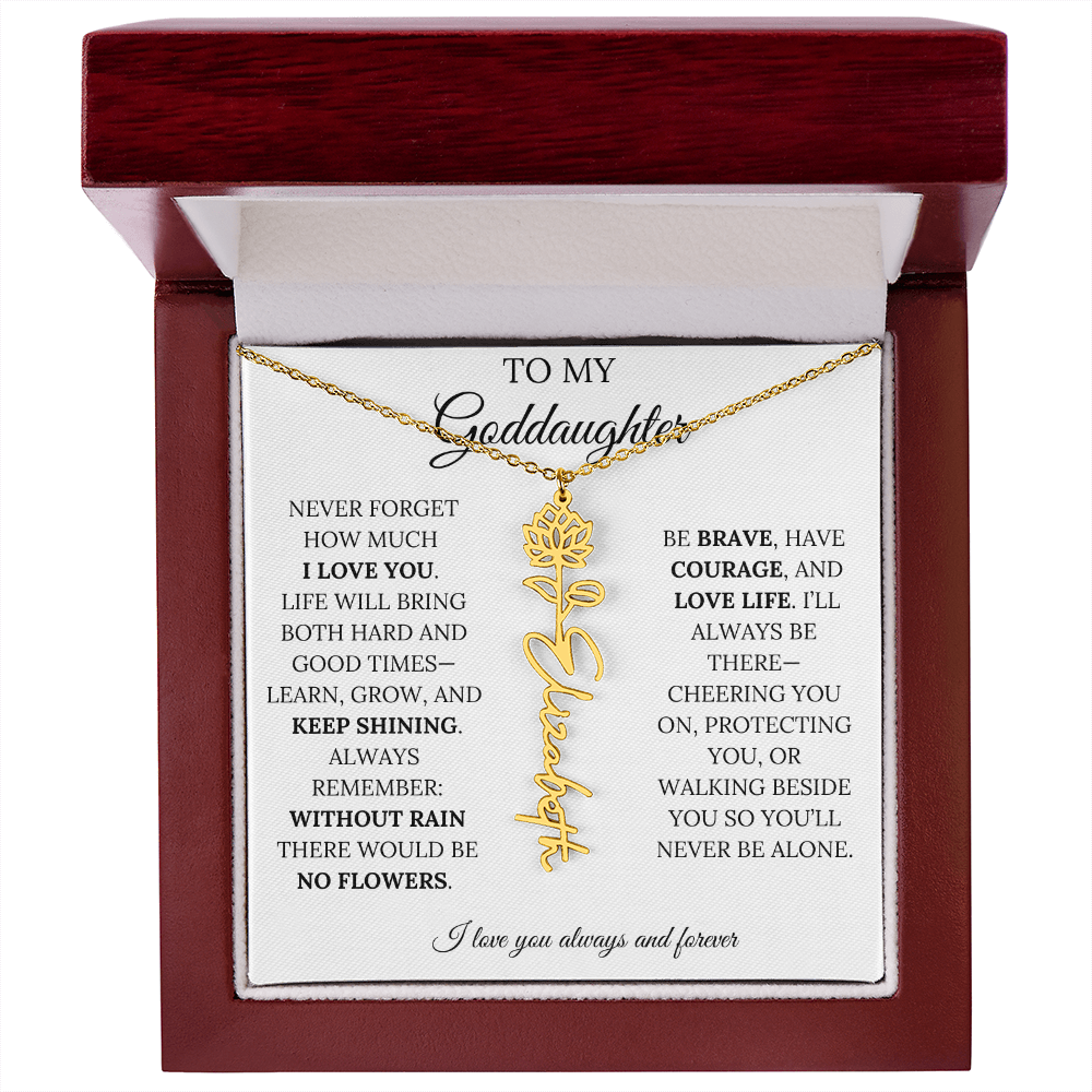 To My Goddaughter - Keepy Shining - Flower Name Necklace