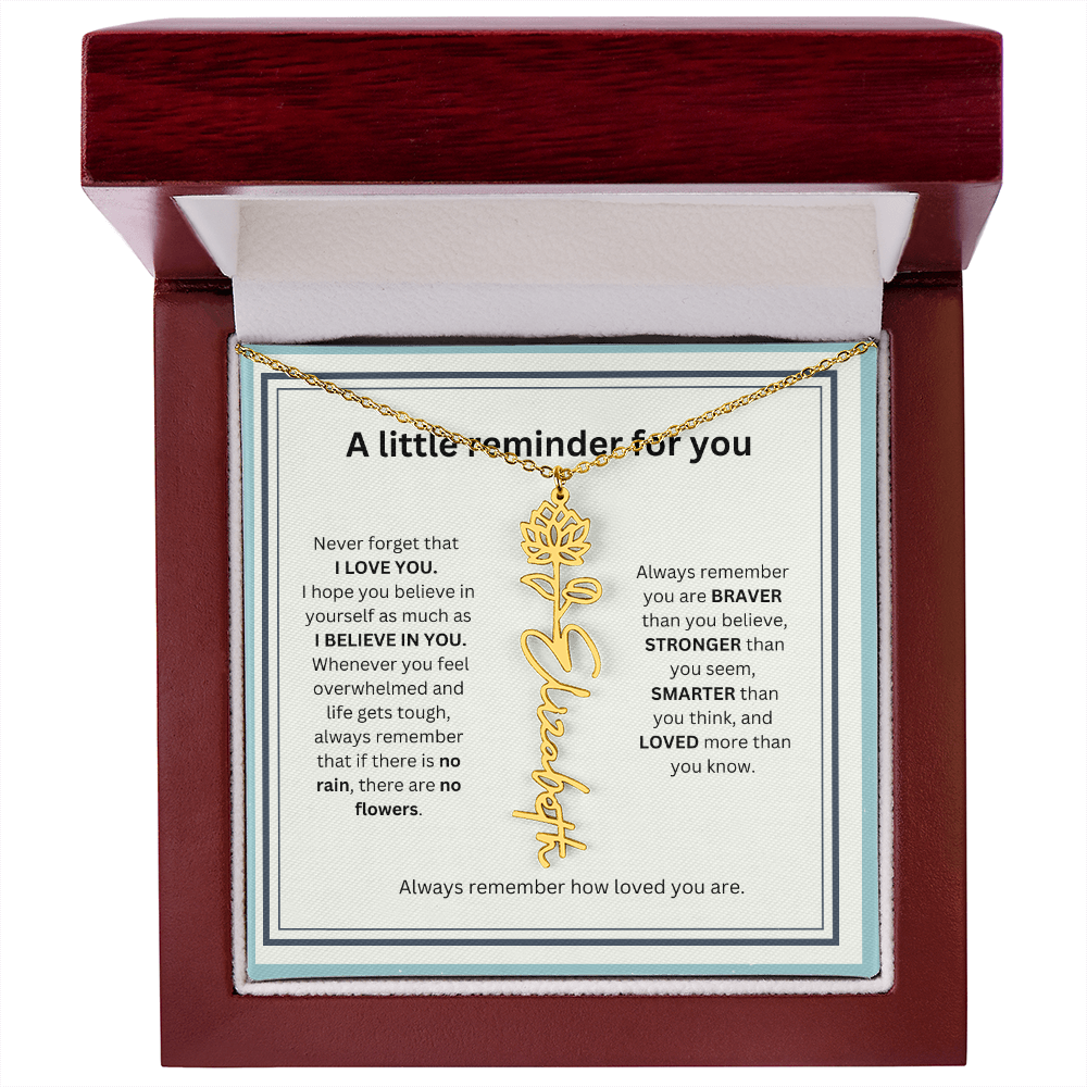A Little Reminder Of You | Birth Flower Name Necklace