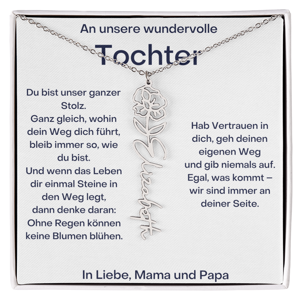 Personalisierte Namenskette Tochter Geschenk - Von Mama und Papa